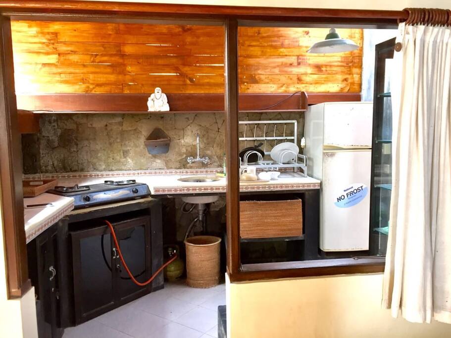 Kitchen with full kitchenette set