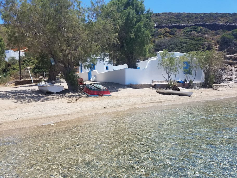 Looking back at the house while standing in the sea!