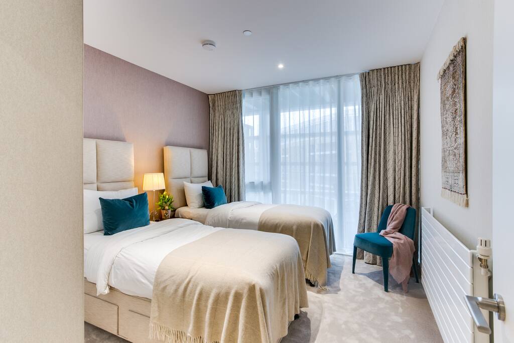 This is a twin room, just as elegantly decorated as the master.