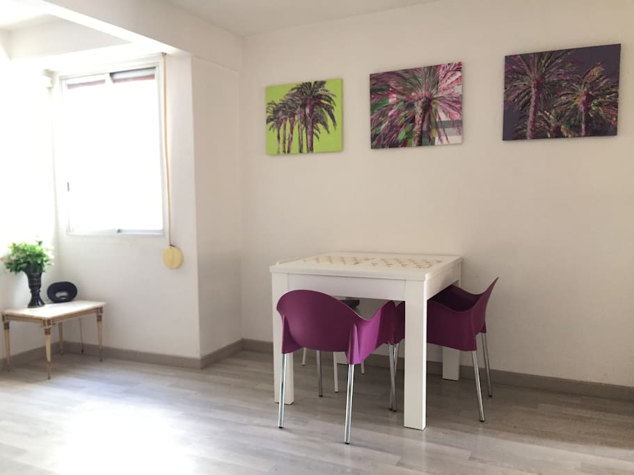 Living room with dining area