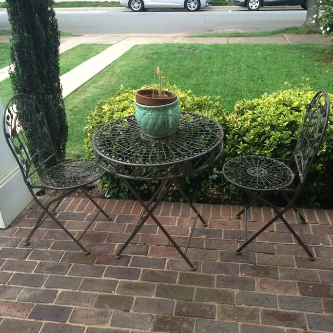 Cute bistro table to eat breakfast on