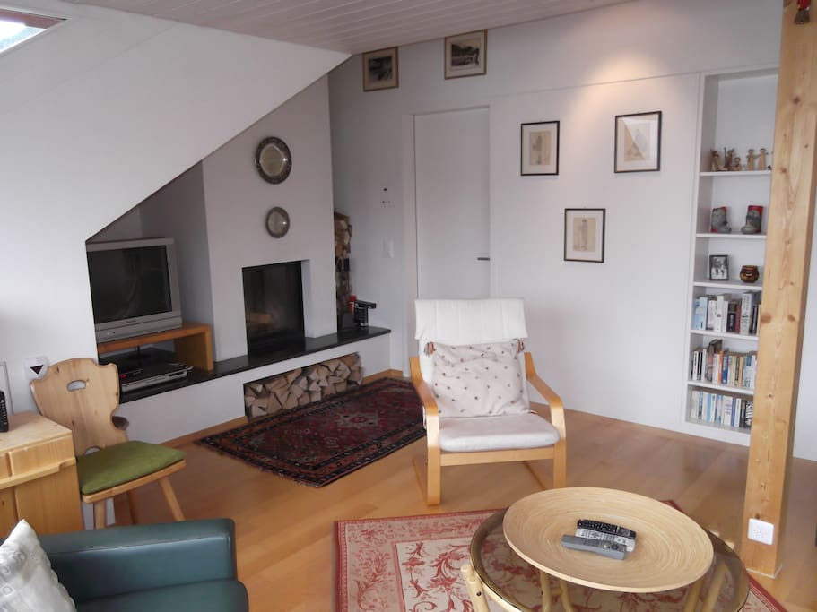 Lounge showing the fireplace.
