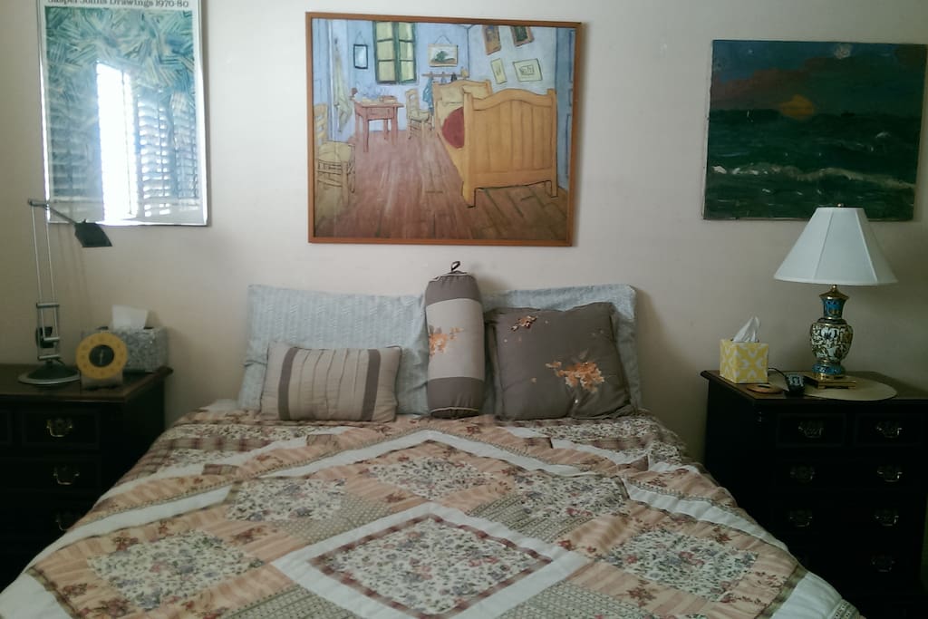 Large room, plenty of storage, memory foam mattress, bathroom off the bedroom!
