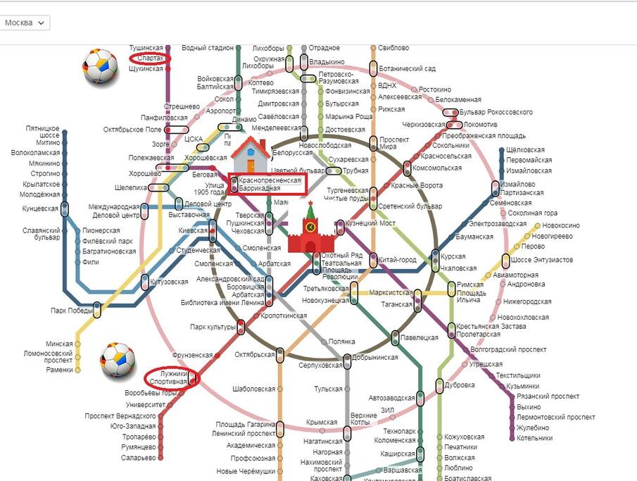 Location on the metro map
