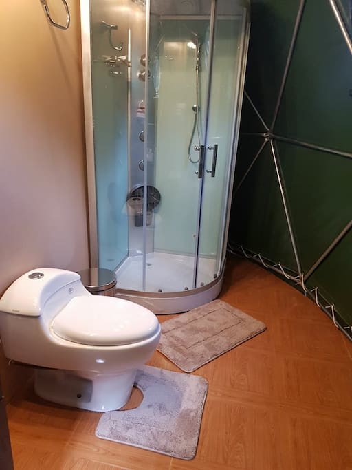 Private bathroom at our salkantay trek sky dome