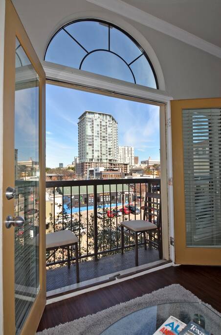 View from double patio doors with Juliet balcony