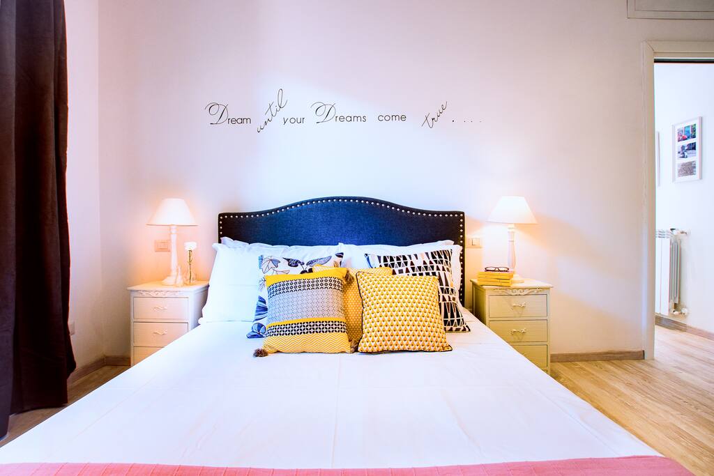 Welcome to the master bedroom: super comfortable bed with brand new mattress