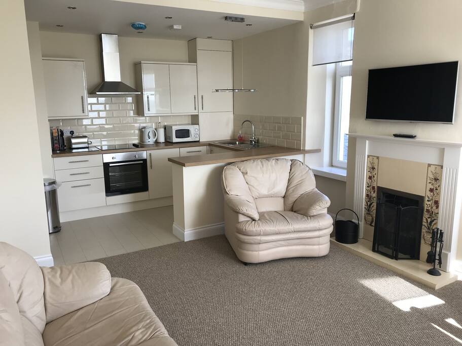 Open plan lounge kitchen