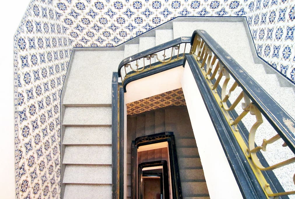 View of the main stairs from our floor.