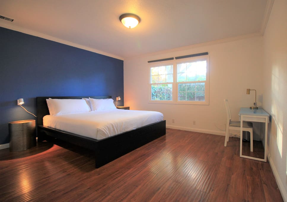Bedroom no 1 with one king size bed with fresh bed linen + desk