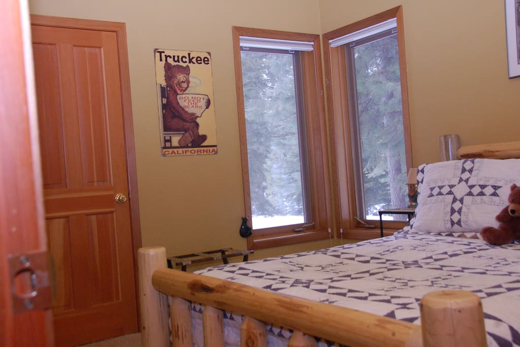 Guest room, walk in closet, TV with dish and DVD.