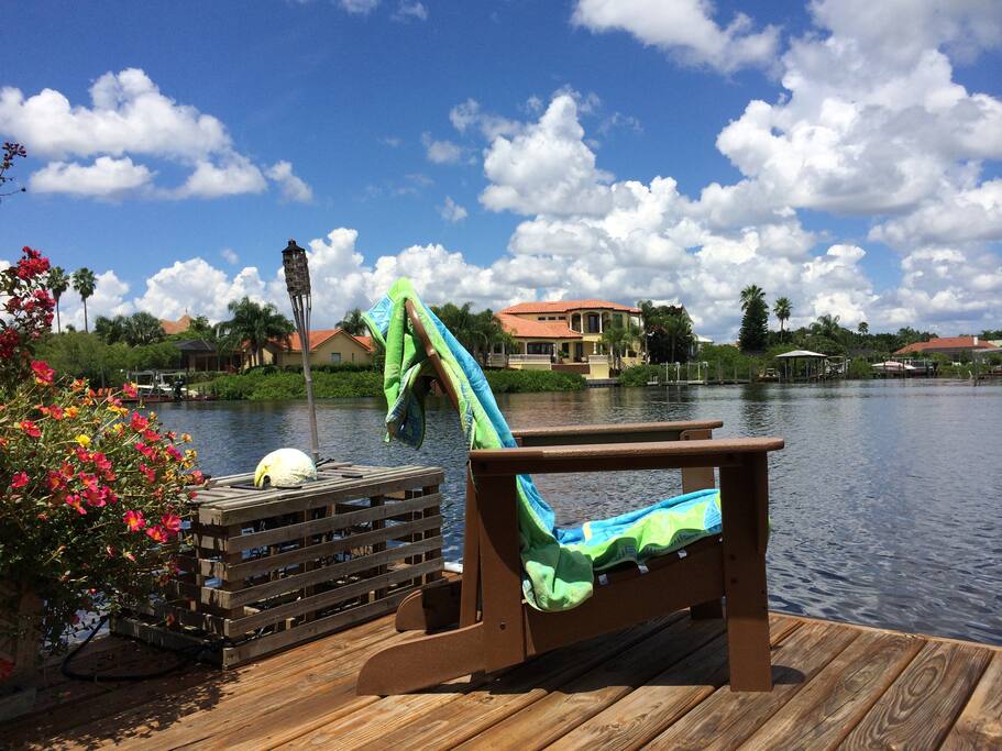Floating dock. The best place for morning coffee.
