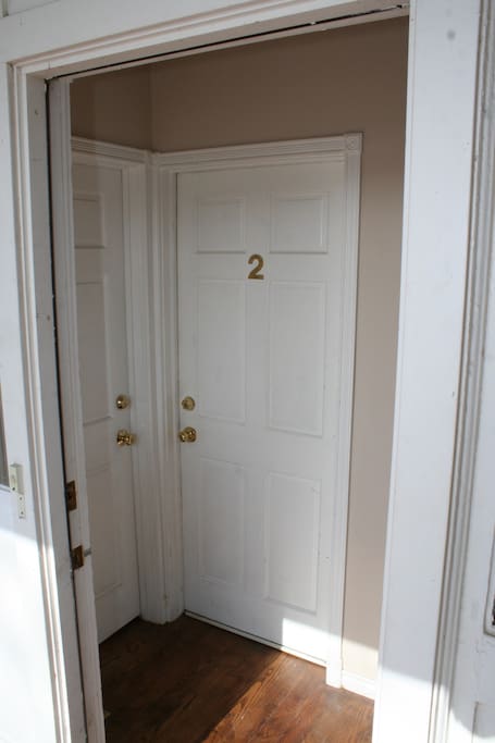 The front door of the unit