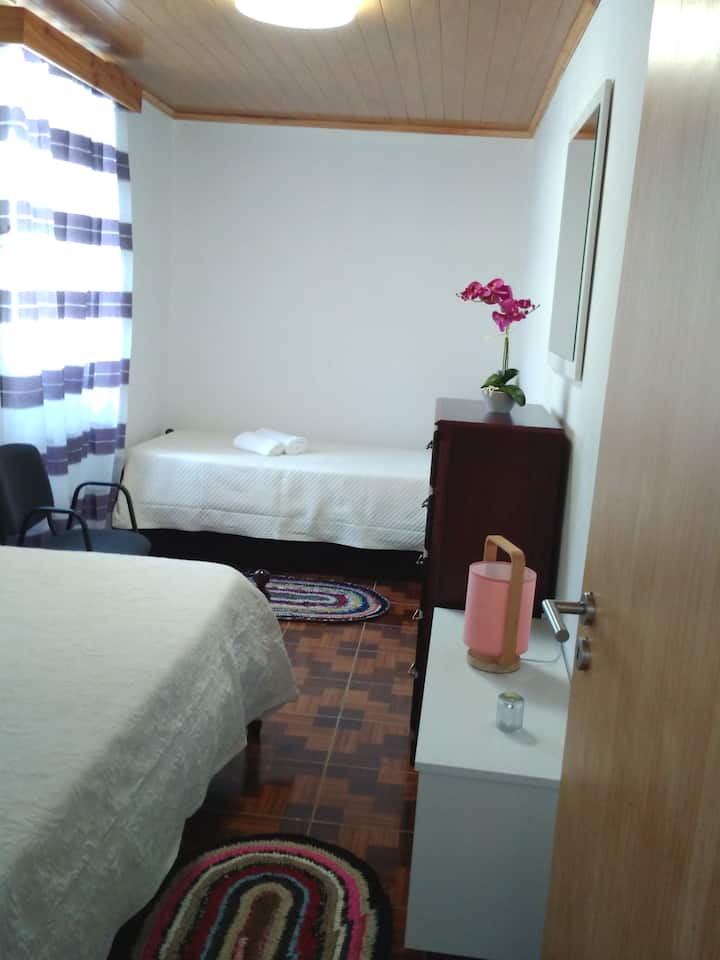 Habitación con 2 camas individuales y camas individuales