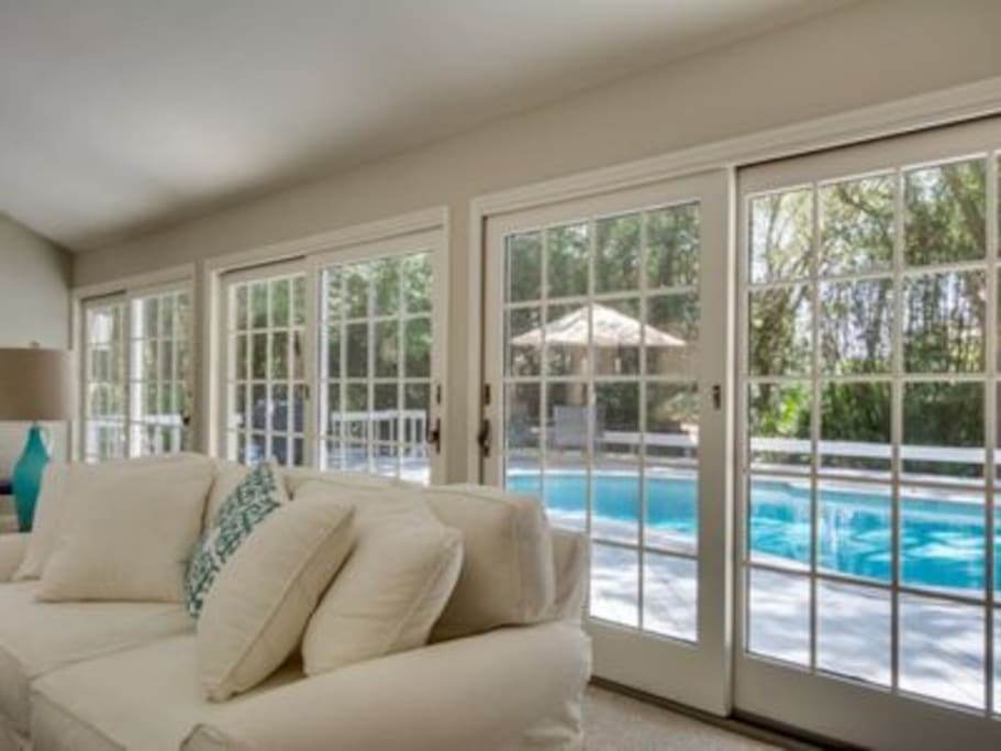 Views from the Great (Family) Room to the Pool - all one level