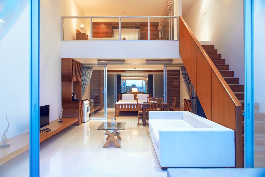 View of the 2 floors from the balcony