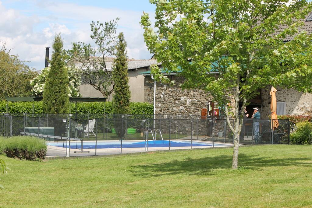 The private pool is secure with pool fence.