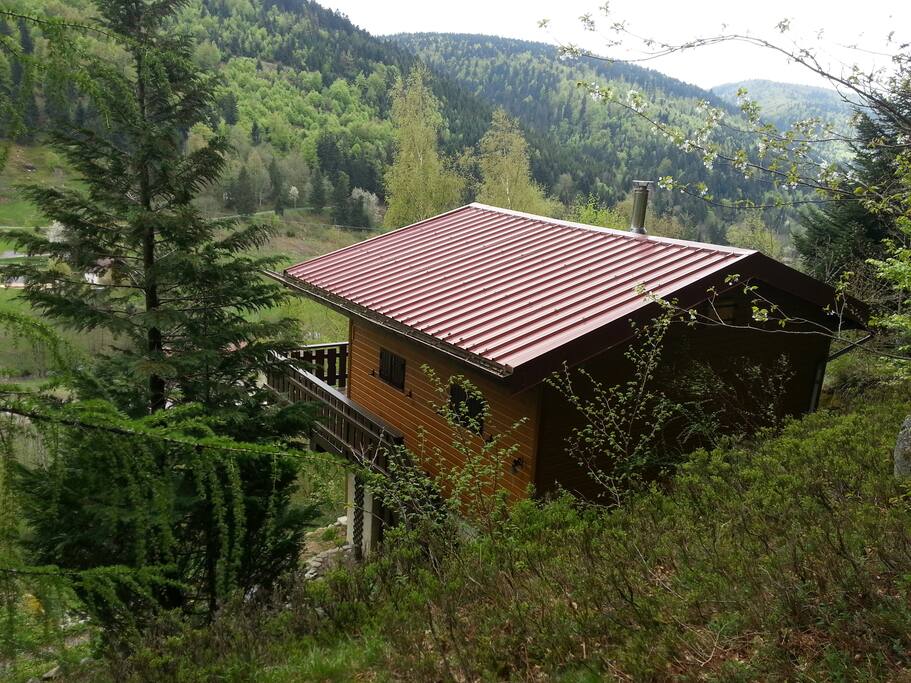 Vue dessus du chalet