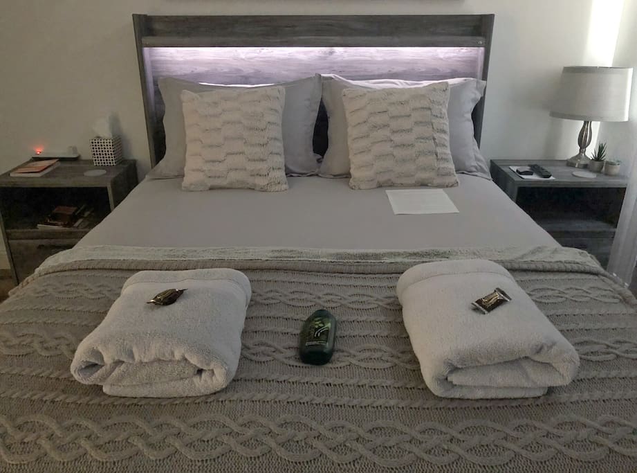 Luxury towels & bodywash provided