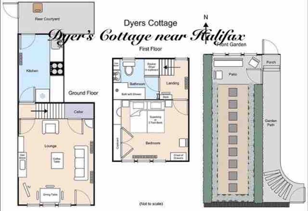 We hope this will be as helpful as the photographs. The plan is not drawn exactly to scale but gives you a very good idea of the room sizes and layout of a very quirky cottage. The garden is a very special feature too and is a great place to unwind.