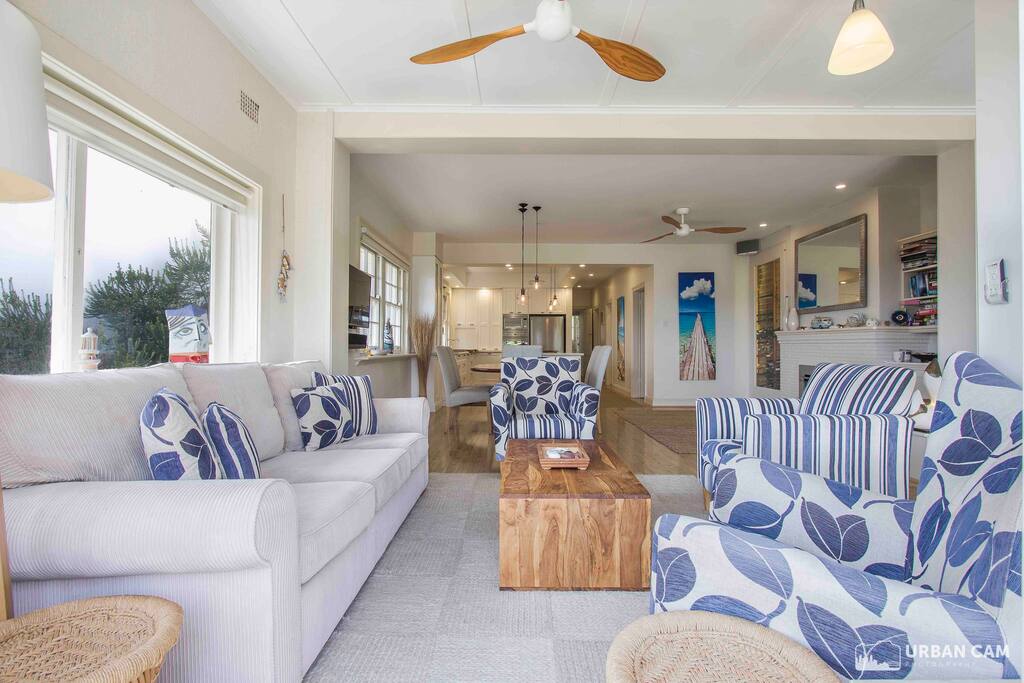 The main living area with comfortable lounge, dining and kitchen.