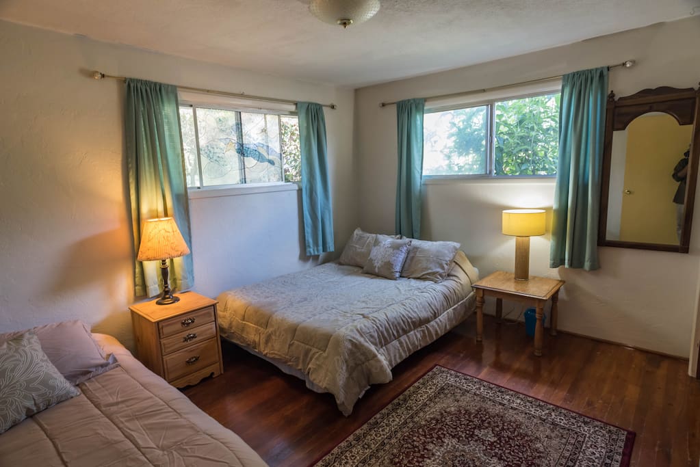 Large bedroom with plenty of natural light