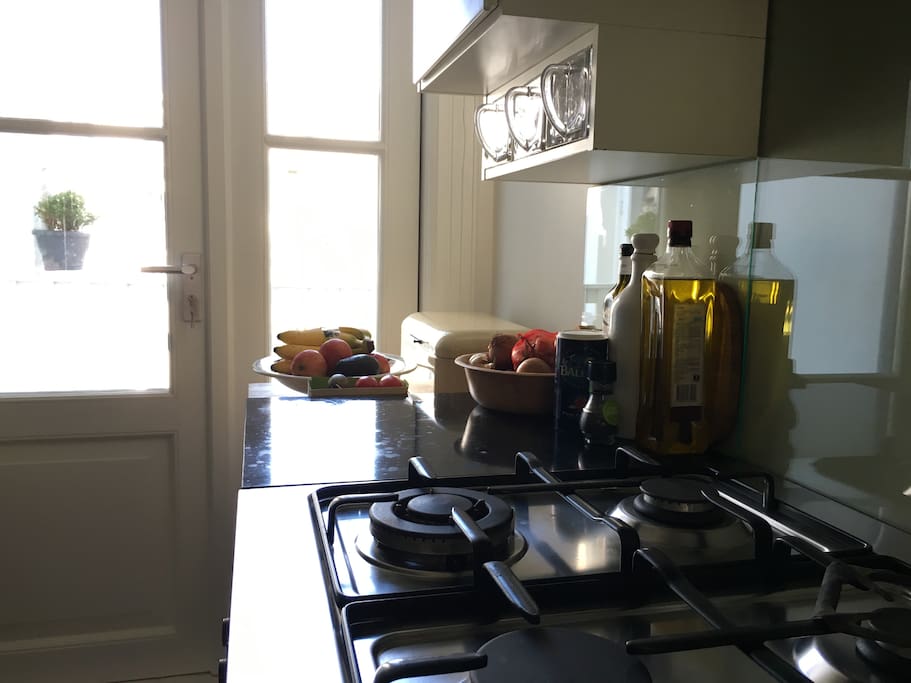 Gas stove top and working oven