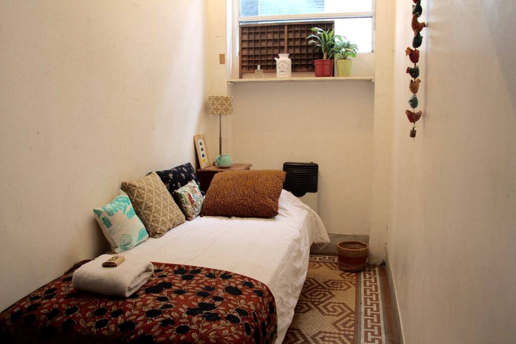 Tiny room with heater and window