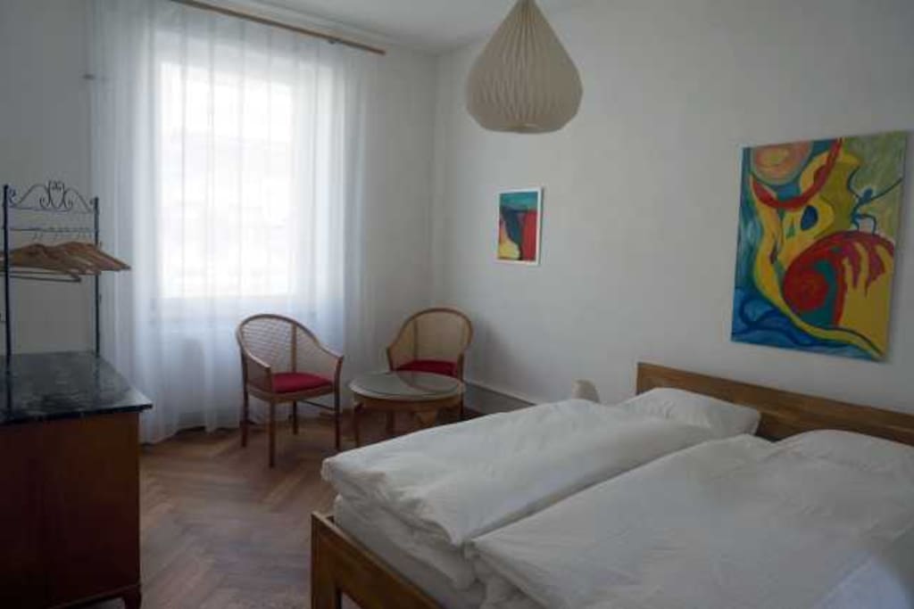 Bedroom with sitting area