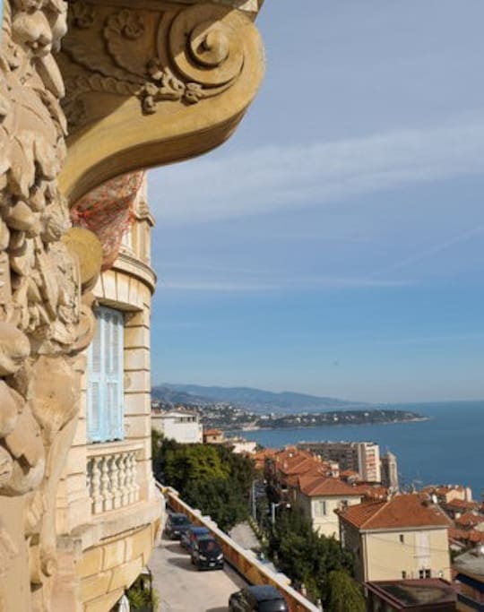 The Riviera Palace colossal, Majestic Belle Epoch Architecture with its Gargoyles - Overlooking the Mediterranean.