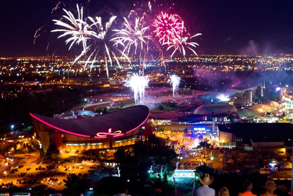 STAMPEDE+Canada Day fireworks from living room, bedroom and balcony! -credit Ernest Hon