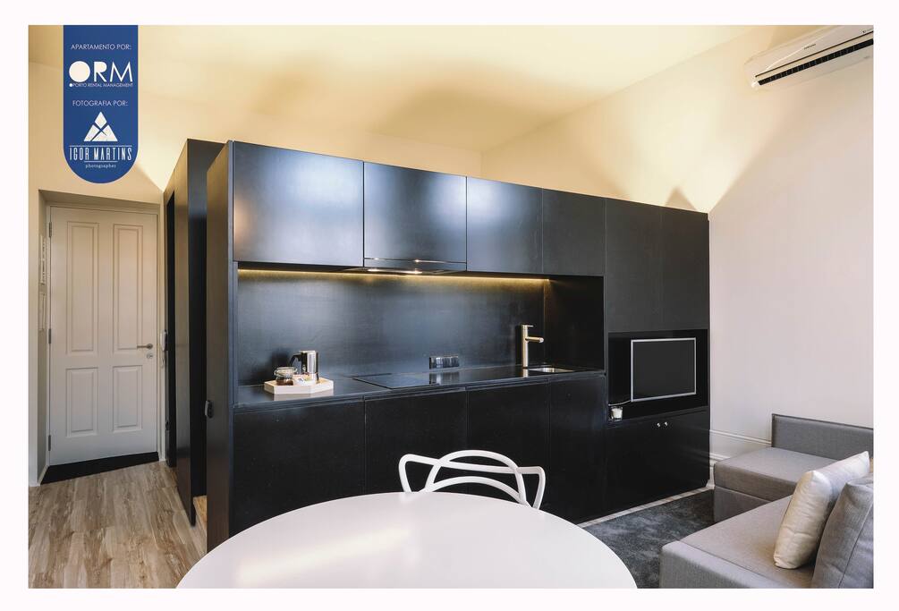 Living Room (single sofa bed) + Kitchen + Balcony
