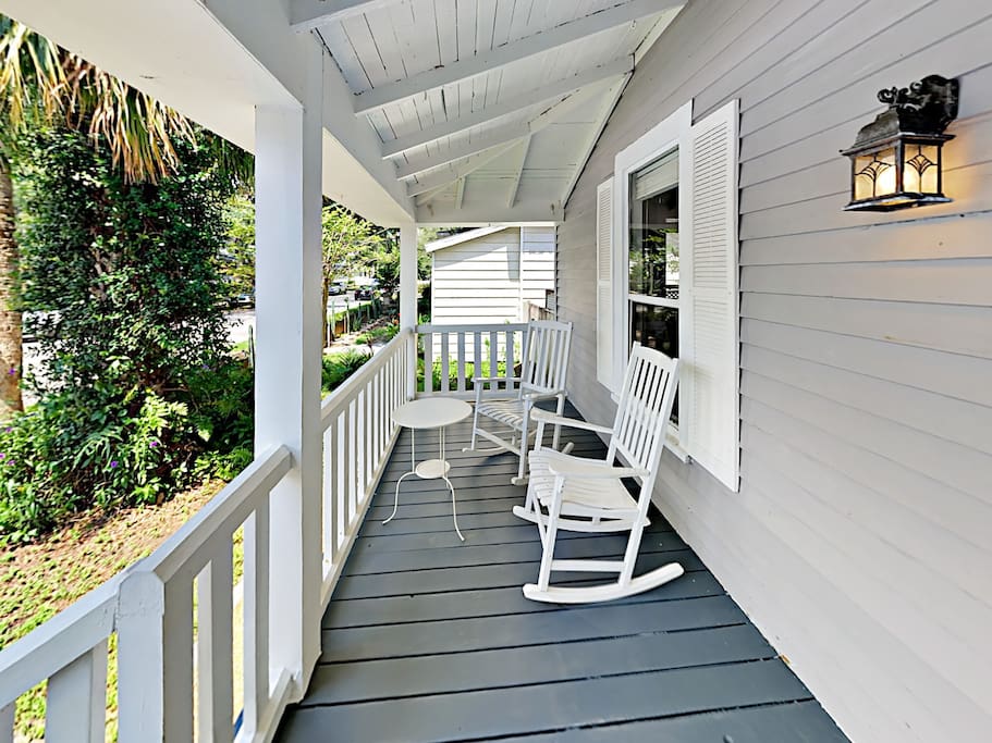 Enjoy a cold beverage on the front porch with 2 rockers.