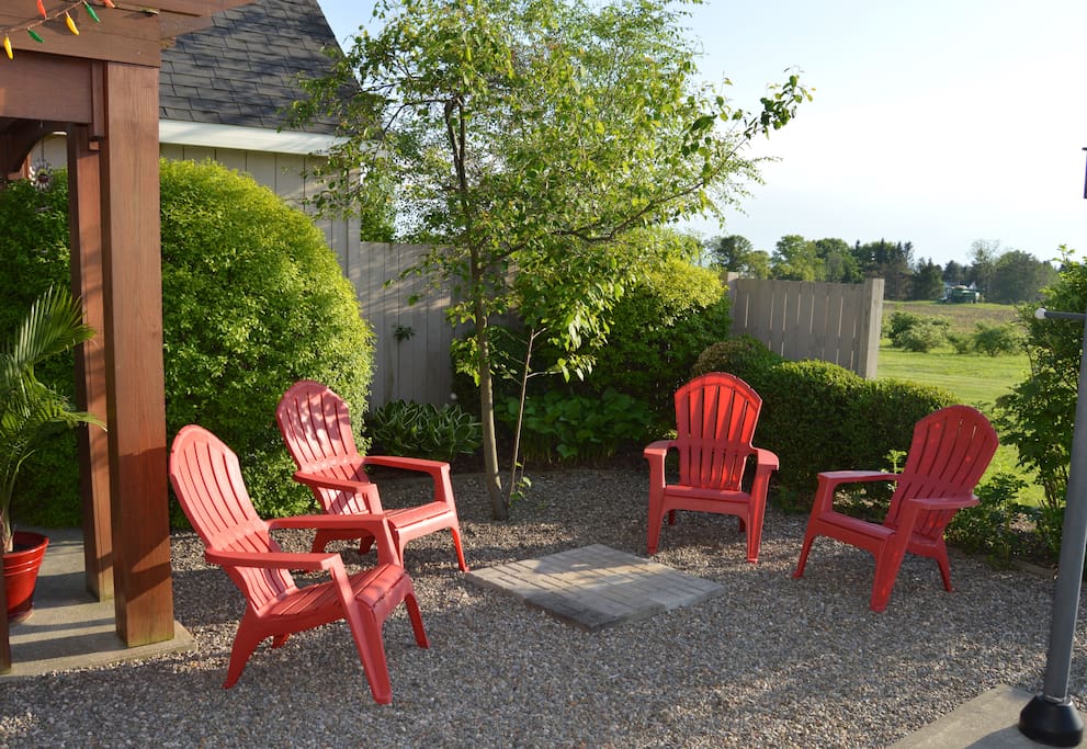 Relax and unwind in the backyard garden patio