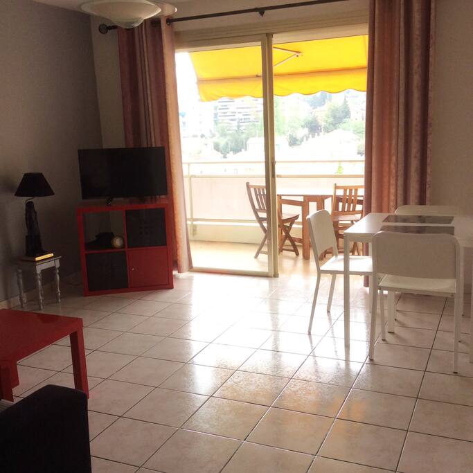 Salon et vue sur terrasse