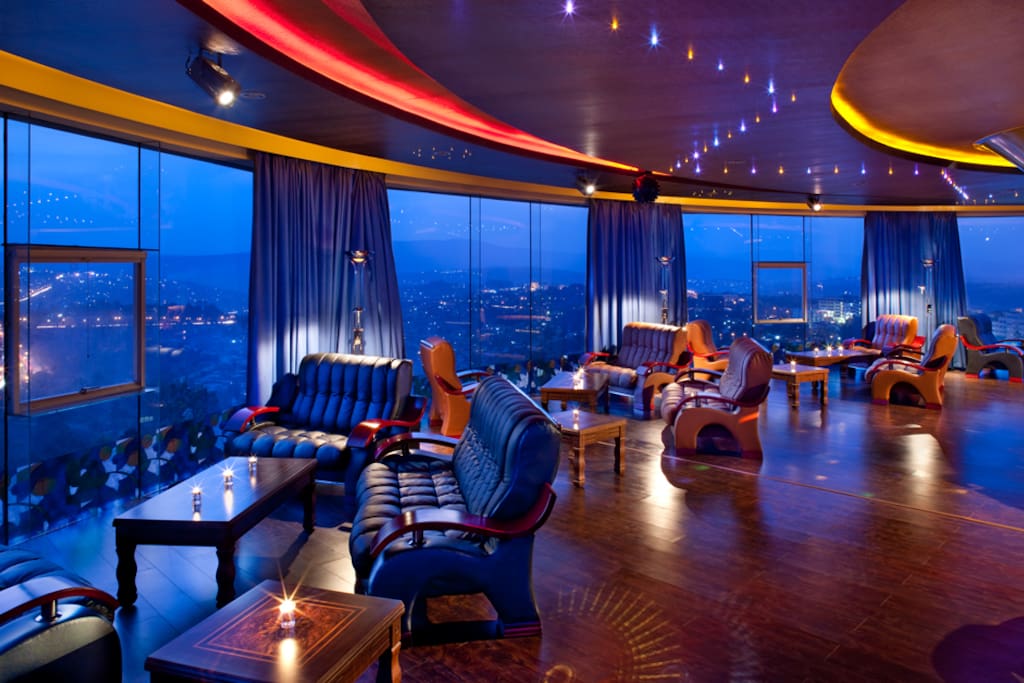 360 degree view of Kigali City from 8th floor Crystal View bar
