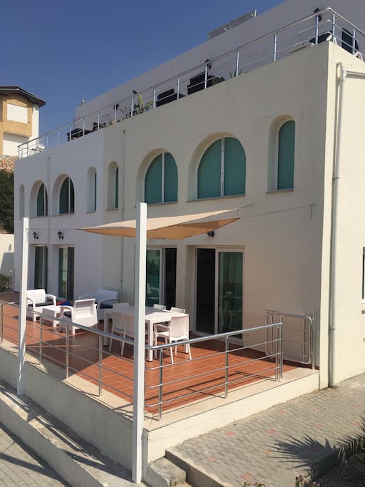Another view of the terrace. You can also see over to the swimming pool