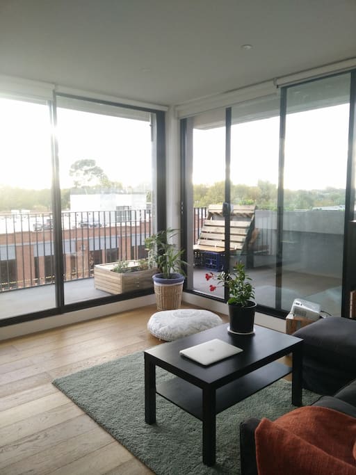 Open bright space with a view over Collingwood and Smith street.