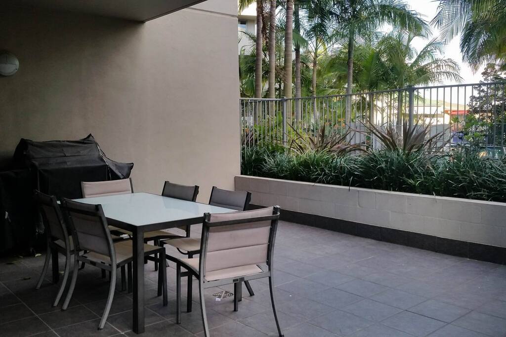 outdoor setting and barbeque