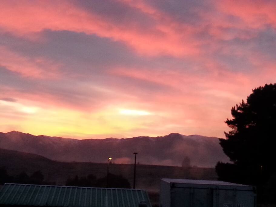 Sunrise from the east over GrandView
