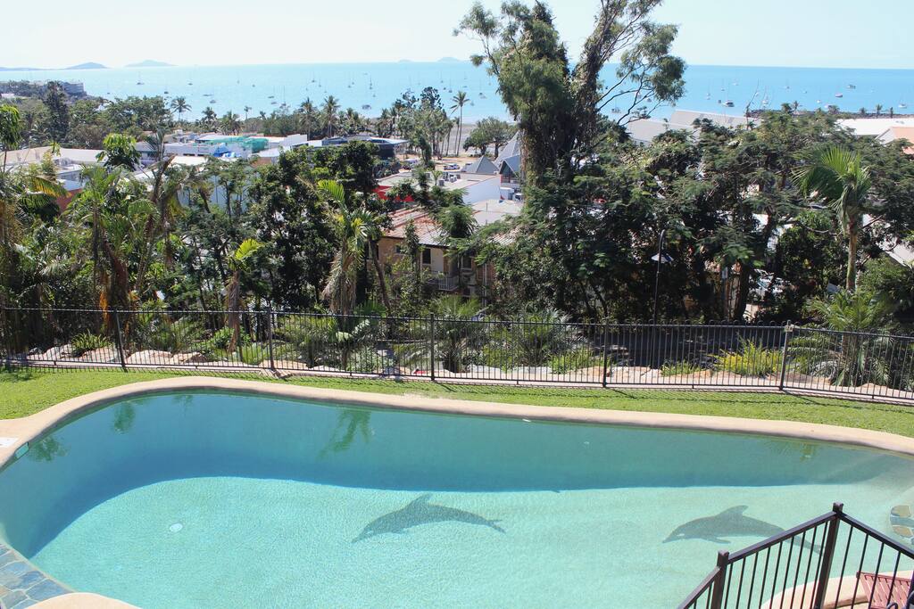Pool with undercover picnic table