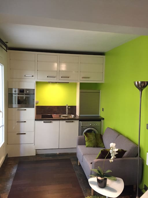 New & Smallest Kitchen from June 2017 to enjoy a larger living-room with a sofa!!