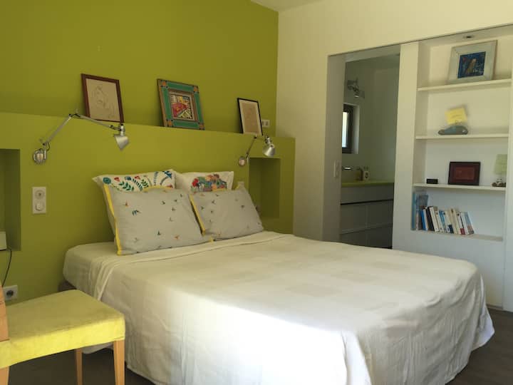 Bedroom with shower room