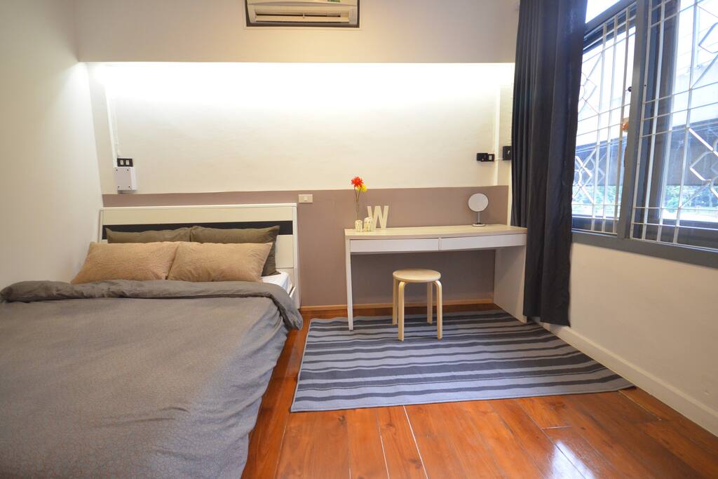 Bedroom 1, Double Bed with Work Desk