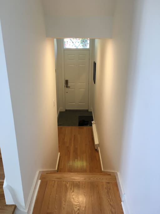 Front door; entrance to main area and private room. Keypad entry so no need for pesky key transfer (code will be the last four digits of your phone number).