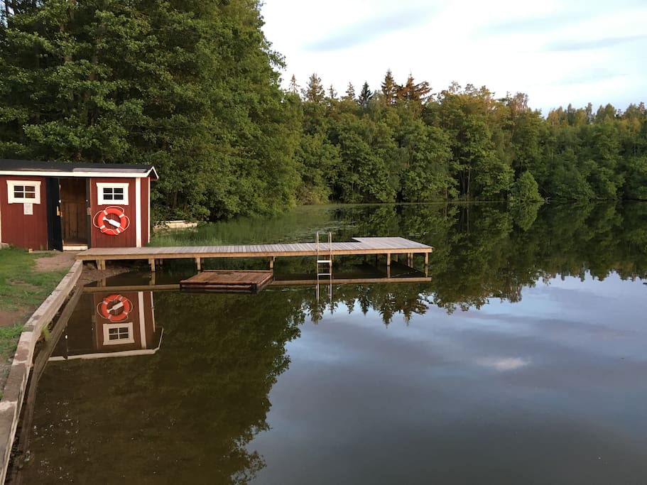 The nearby lake