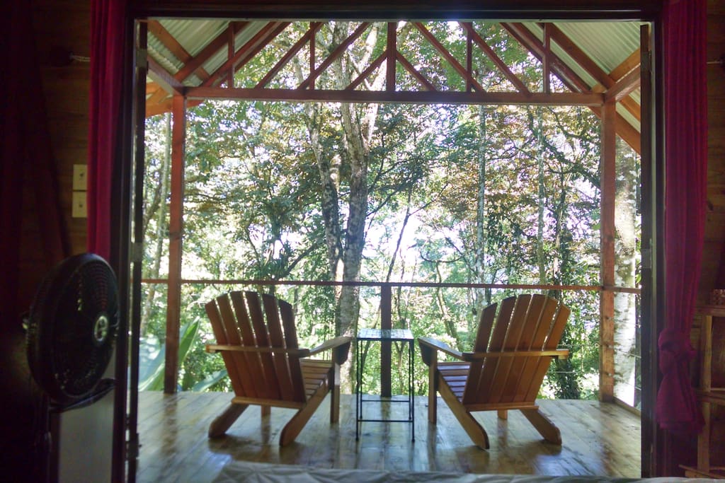 Tree house view from your private deck...or even from bed!