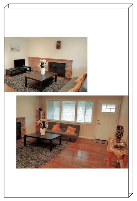 Living room with a sofa can be a full size bed