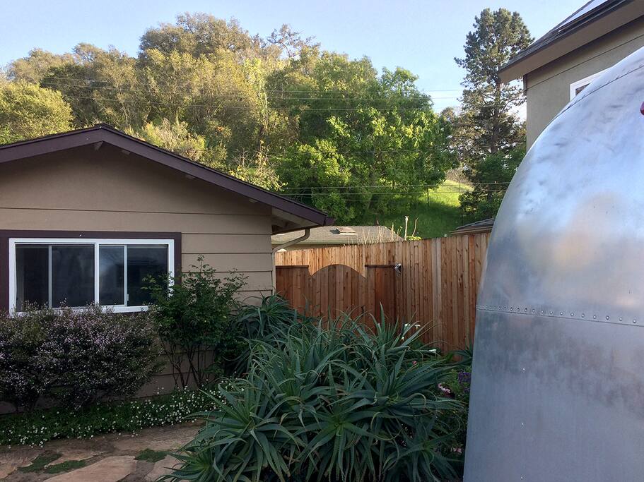 Access is through a side gate