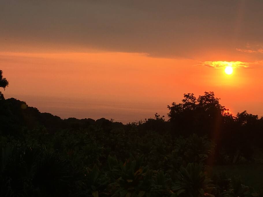 Sunsets from the lanai are typical